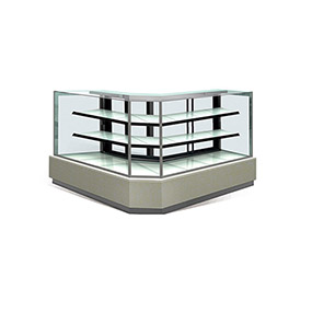 Bending Angle Shape Design Refrigerated Glass Cake Display Case Cabinet